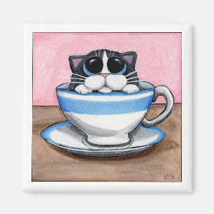 Imán del gatito de la taza O