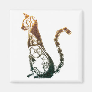 Imán del gato de Steampunk