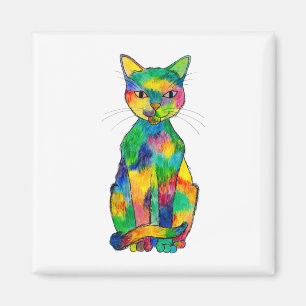 Imán del gato del arco iris