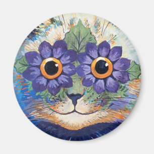 Imán del gato del Hippie del flower power del