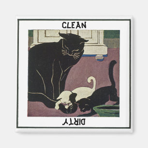 Imán del gato y del lavaplatos de los gatitos