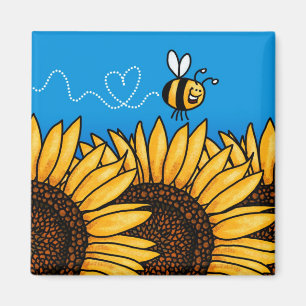 imán del girasol del rastro de la abeja