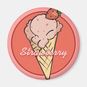 Imán del helado de fresa