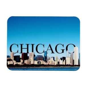 Imán del horizonte de Chicago con Chicago en el