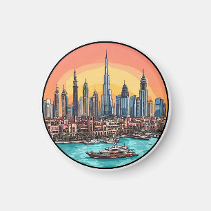🌆 Imán del horizonte de Dubái Ciudad de viaje Reg