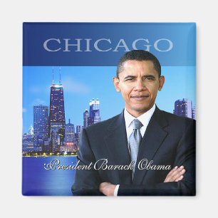 Imán del horizonte de presidente Obama Chicago
