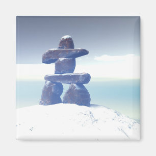 Imán del inukshuk del invierno