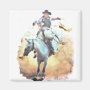 imán del jinete del bronc
