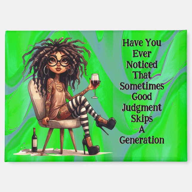 Imán del Juicio por Vino y Tatuaje de la Dama Quir (Anverso)