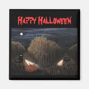 Imán del laberinto del maíz de Halloween de la