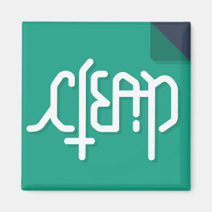Imán del lavaplatos de Ambigram: estilo plano: