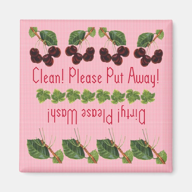 Imán del lavaplatos de las cerezas (Frente)