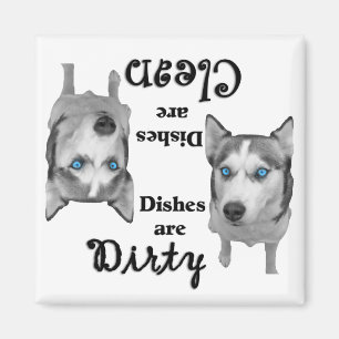 Imán del lavaplatos de los amantes del husky