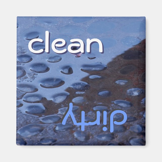 Imán del lavavajillas - ¿limpio o sucio? (Frente)