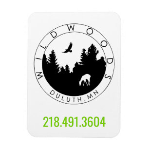 Imán del logotipo de Wildwoods con número de