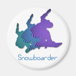 Imán del logotipo del Snowboarder