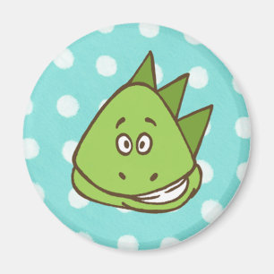 Imán del lunar del dinosaurio (en azul y verde)