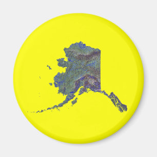 Imán del mapa de Alaska