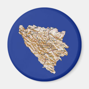 Imán del mapa de Bosnia y Hercegovina