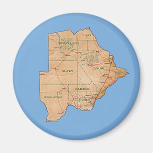 Imán del mapa de Botswana
