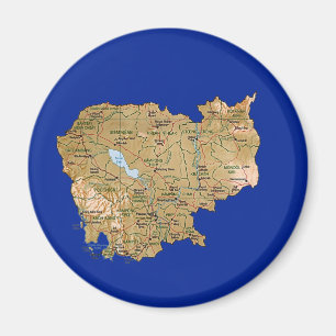 Imán del mapa de Camboya