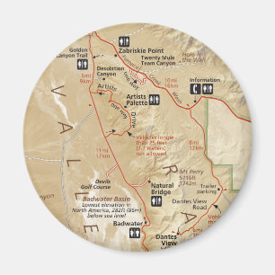 Imán del mapa de Death Valley