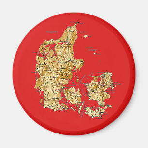 Imán del mapa de Dinamarca