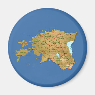 Imán del mapa de Estonia
