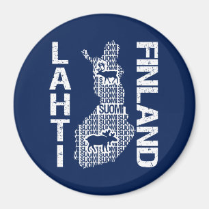 Imán del MAPA de FINLANDIA - Lahti