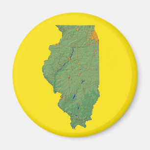 Imán del mapa de Illinois