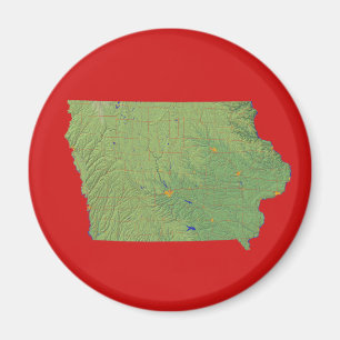 Imán del mapa de Iowa