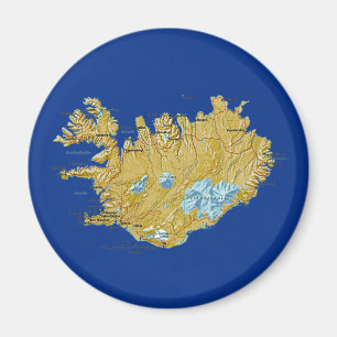 Imán del mapa de Islandia