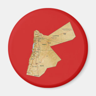Imán del mapa de Jordania