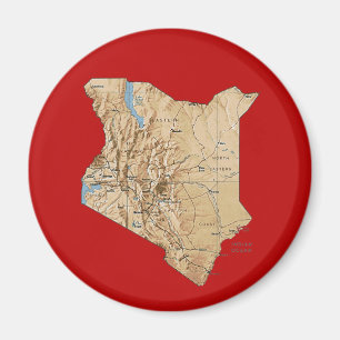 Imán del mapa de Kenia