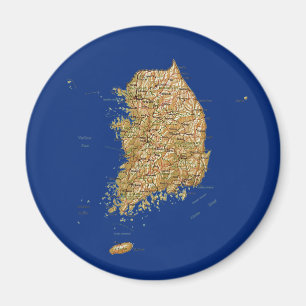 Imán del mapa de la Corea del Sur