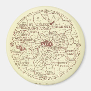 Imán del mapa de Londres