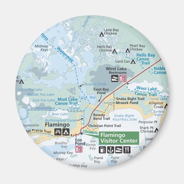 Imán del mapa de los marismas (Frente)