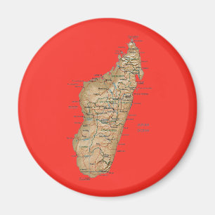 Imán del mapa de Madagascar