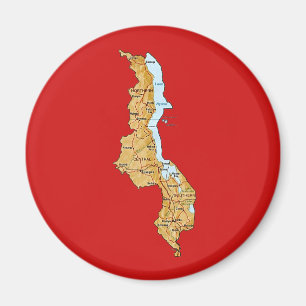 Imán del mapa de Malawi