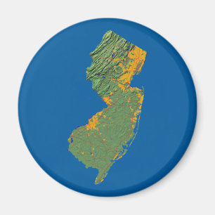 Imán del mapa de New Jersey