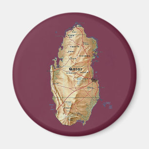 Imán del mapa de Qatar