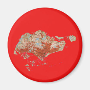 Imán del mapa de Singapur