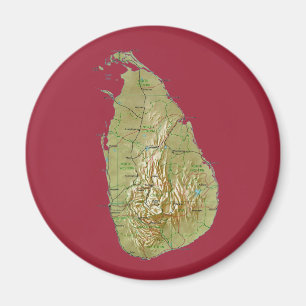 Imán del mapa de Sri Lanka