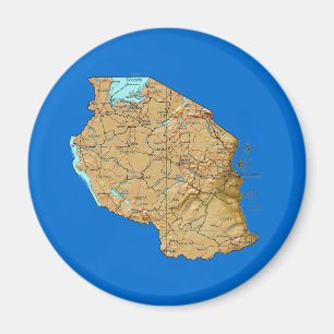 Imán del mapa de Tanzania