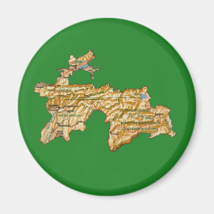Imán del mapa de Tayikistán