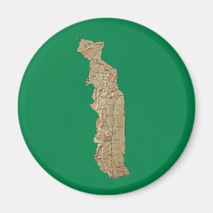 Imán del mapa de Togo