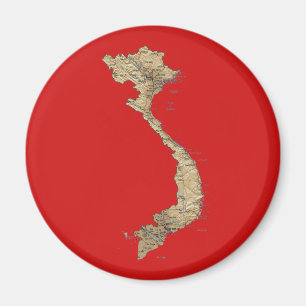 Imán del mapa de Vietnam