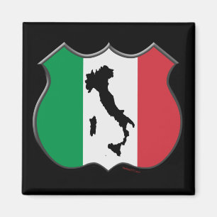 Imán del mapa del escudo de Italia