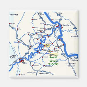 Imán del mapa w/Hahn de Mosela