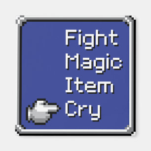 Imán del menú del FF - lucha/magia/artículo/gri